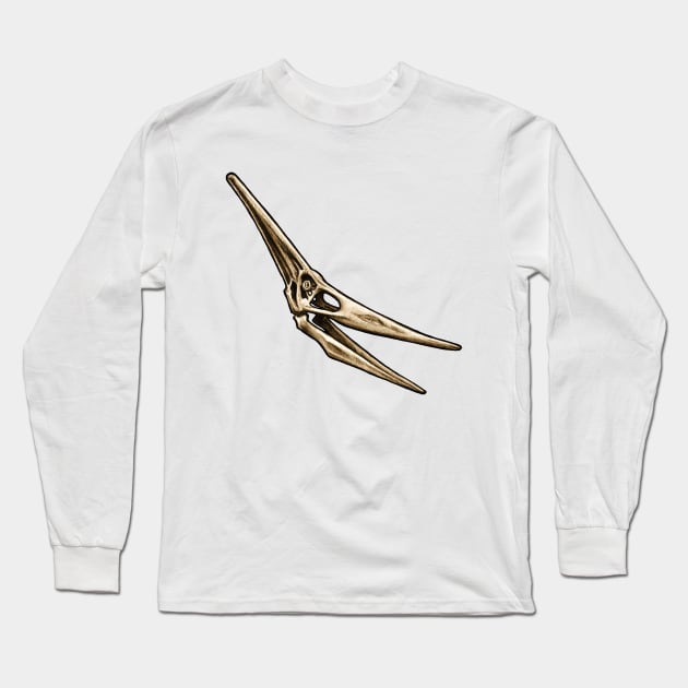 Pteranodon Ingens Skull Long Sleeve T-Shirt by CassWArt